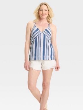 Universal Thread womens Striped denim Tank Top size XS